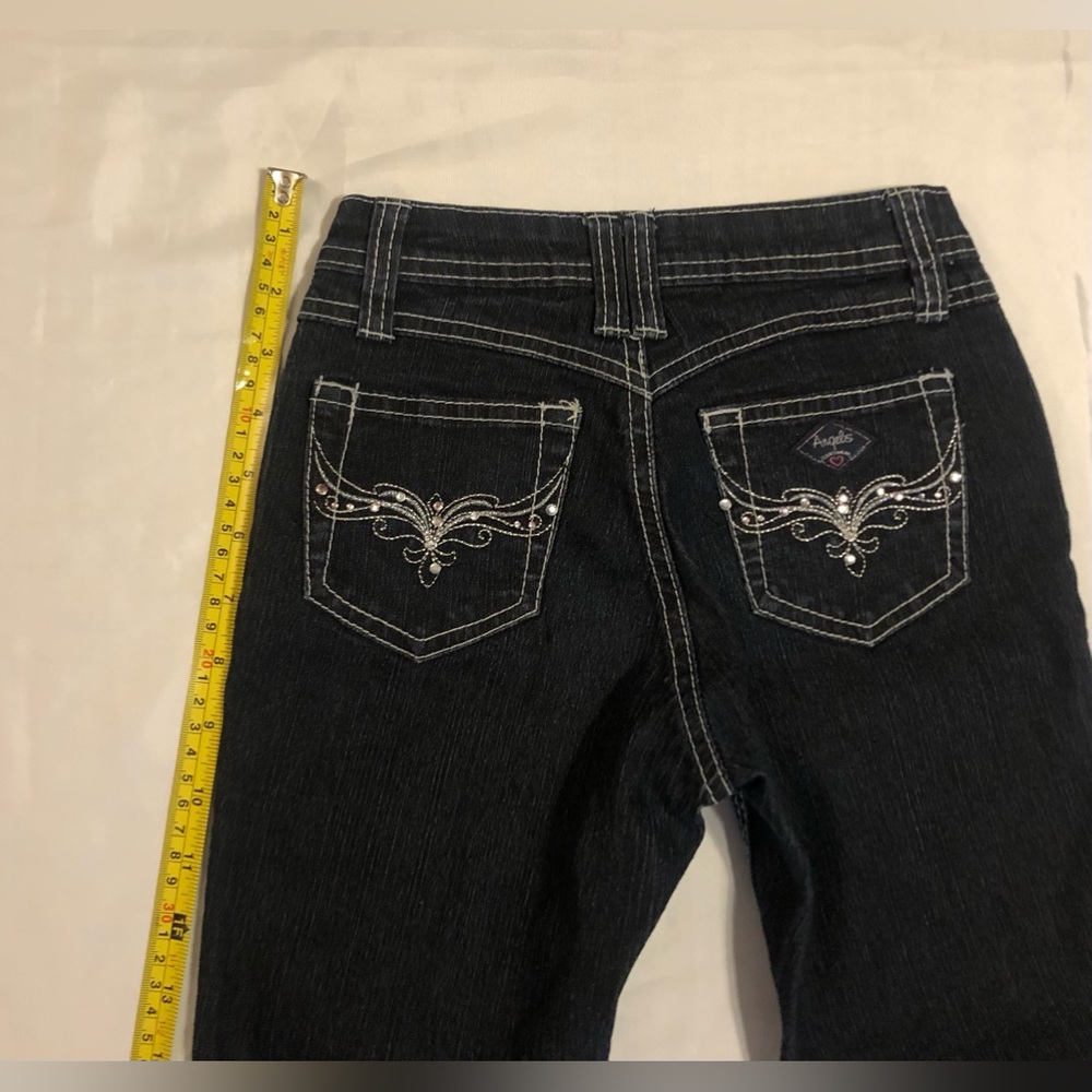 Angels girls size 8 or 20” around the waist 90s Vintage Straight Leg Jeans black